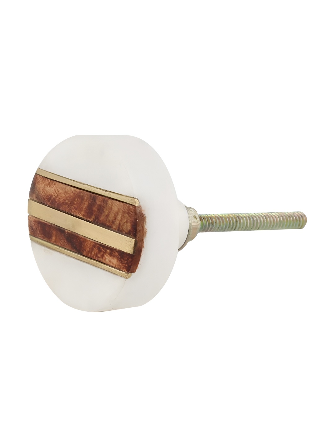 

Indianshelf White & Brown Marble Wooden Thick & Rust-free Dresser Knob