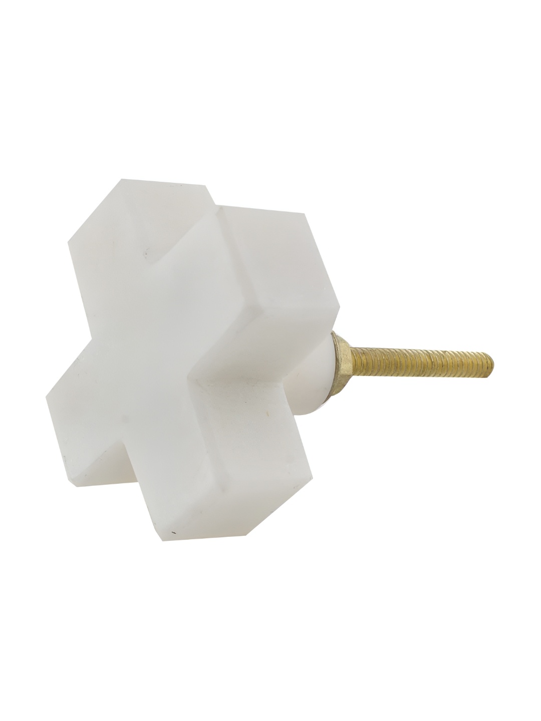

Indianshelf White Cross Marble Stone Cabinet Knob