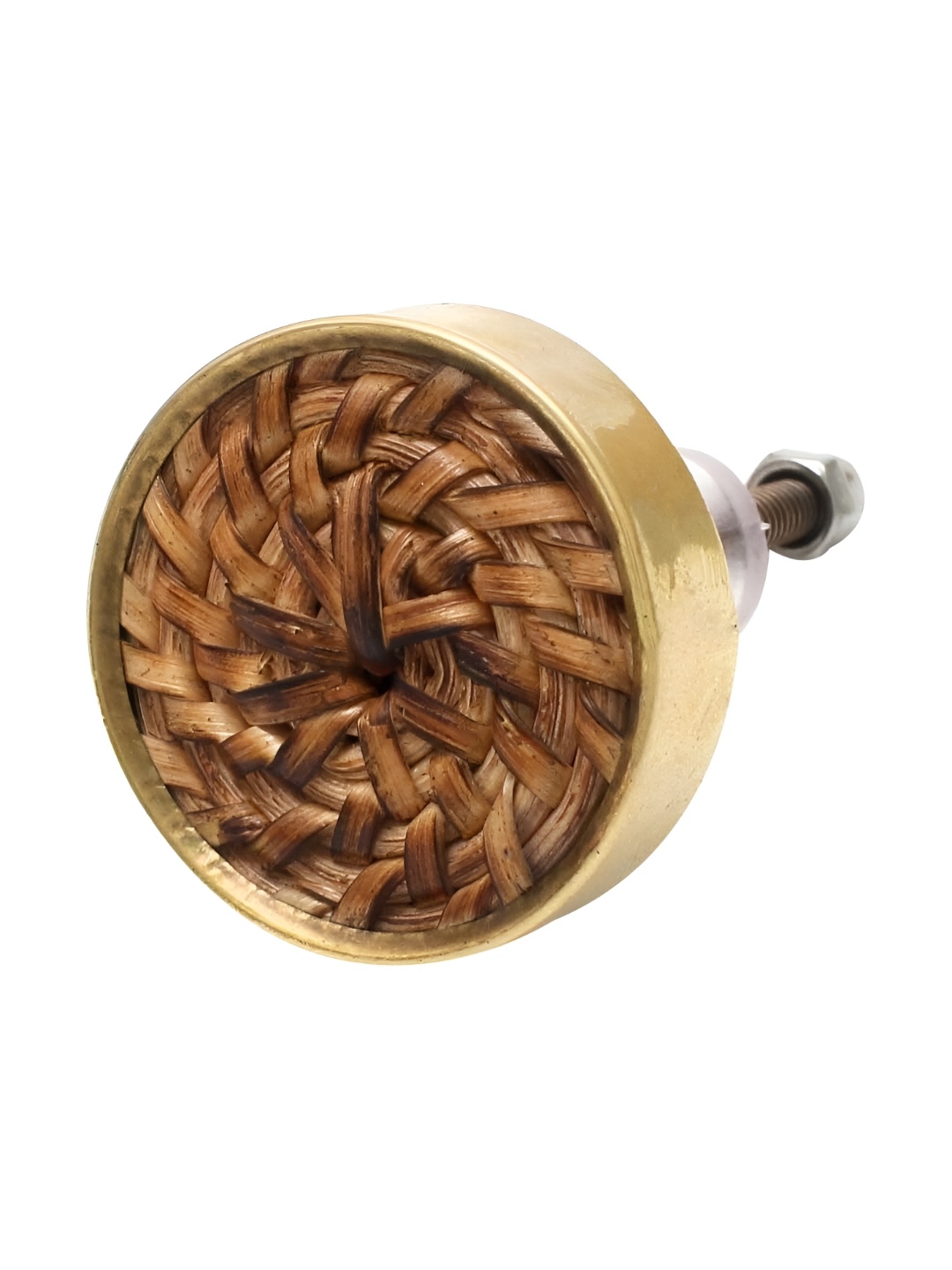 

Indianshelf Brown Round Rattan Thick & Rust-free Cabinet Knob