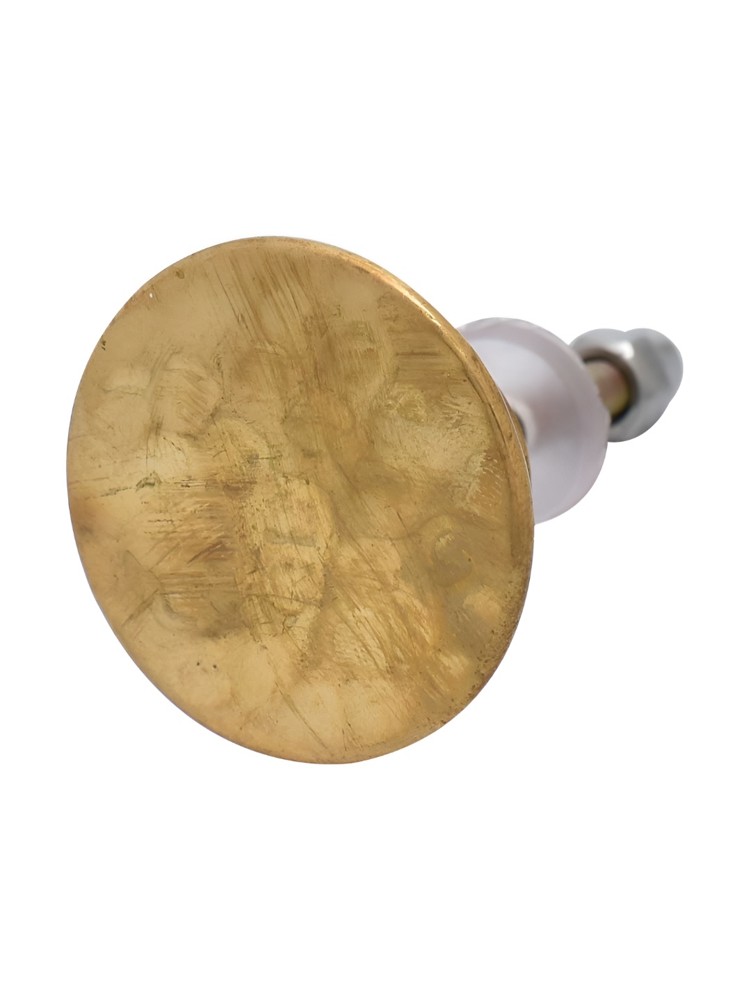 

Indianshelf Round Brass Hammered Cabinet Knob, Gold