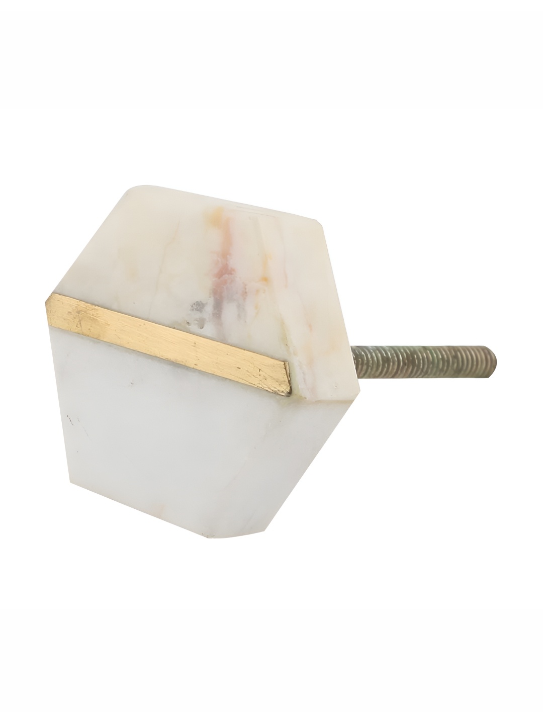 

Indianshelf White & Beige Hexagon Cabinet Knobs