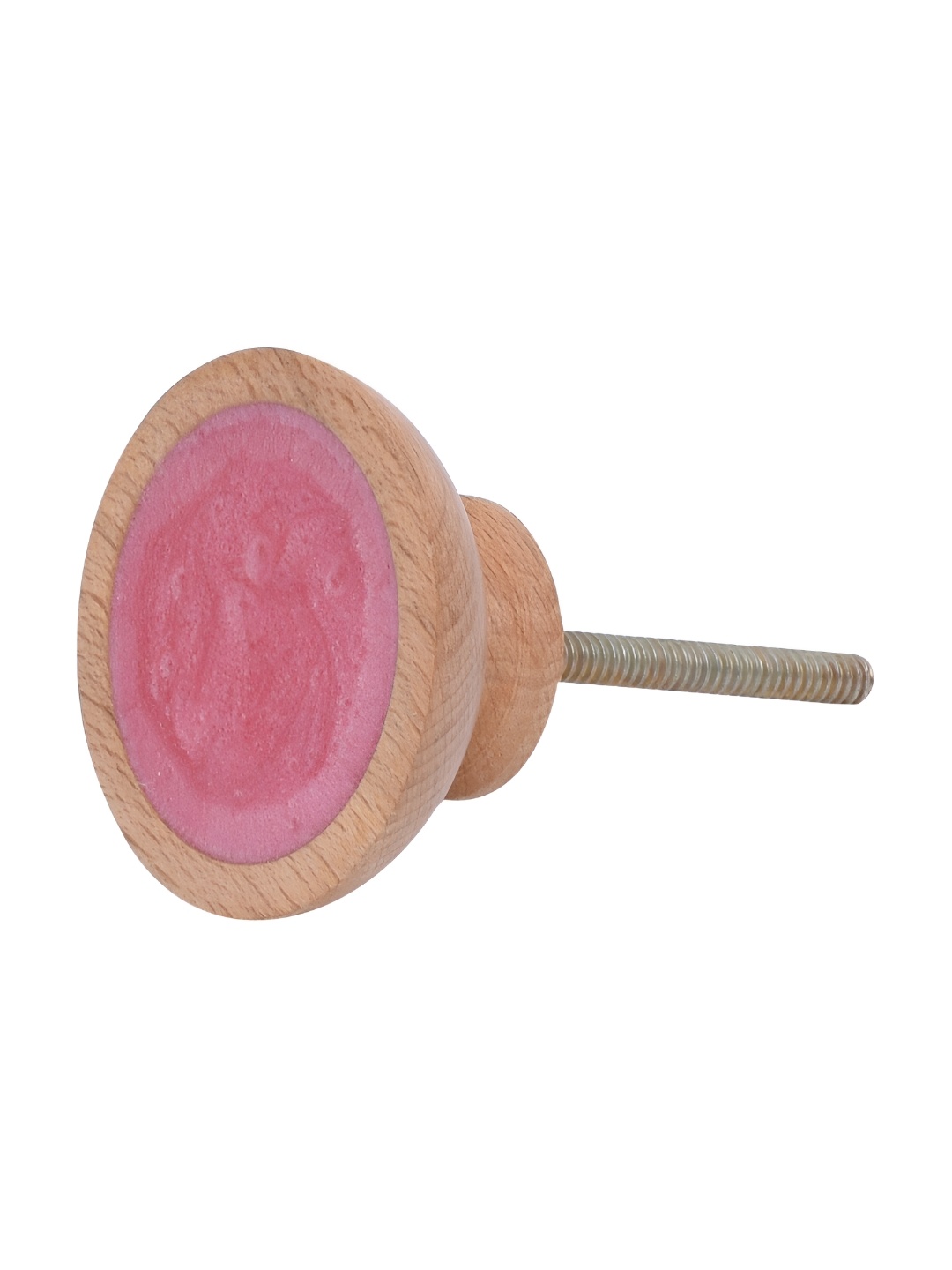 

Indianshelf Pink & Brown Resin Natural Wooden Dresser Knob