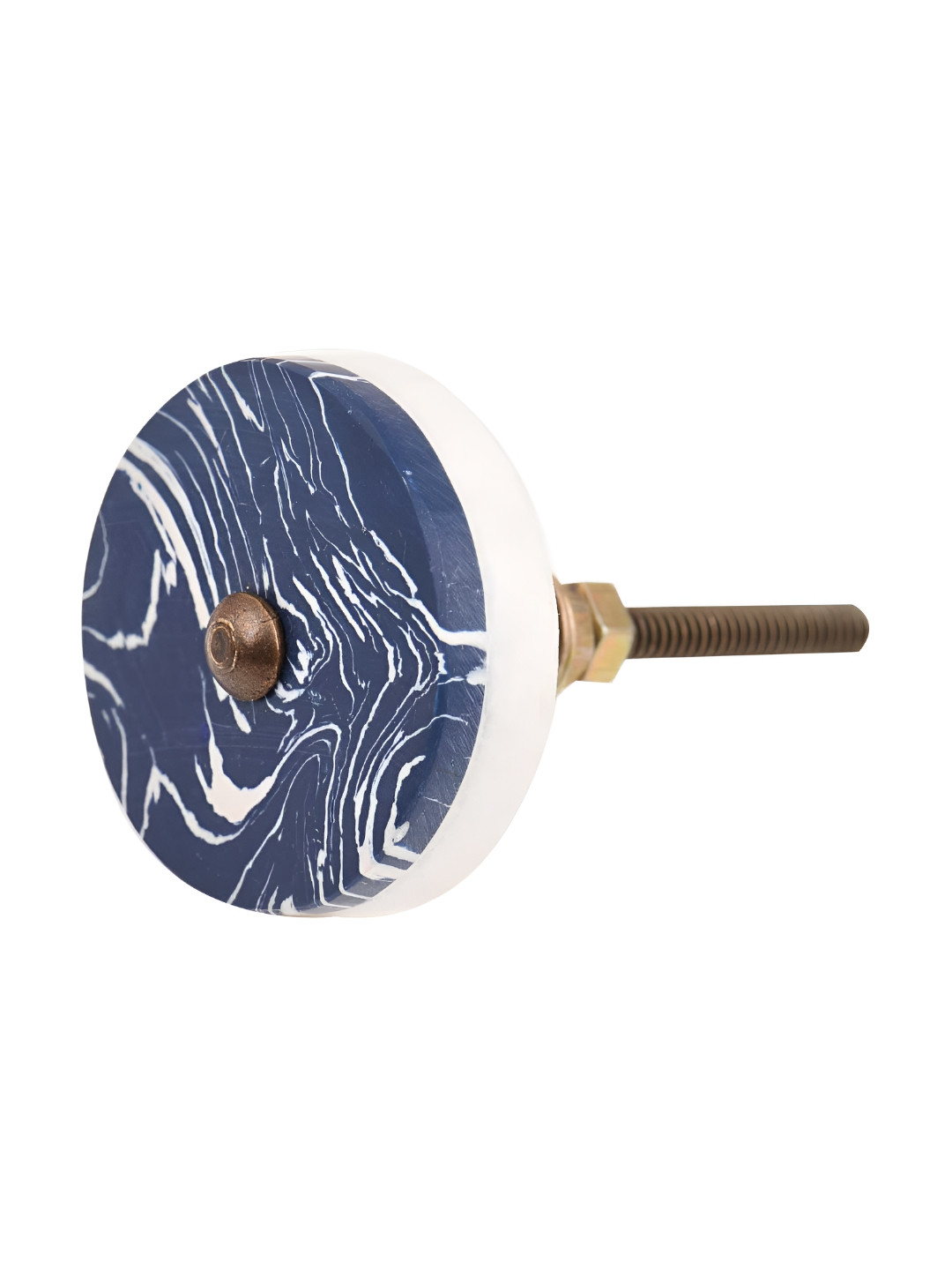 

Indianshelf Blue & White Textured Thick & Rust-Free Marble Cabinet Knob