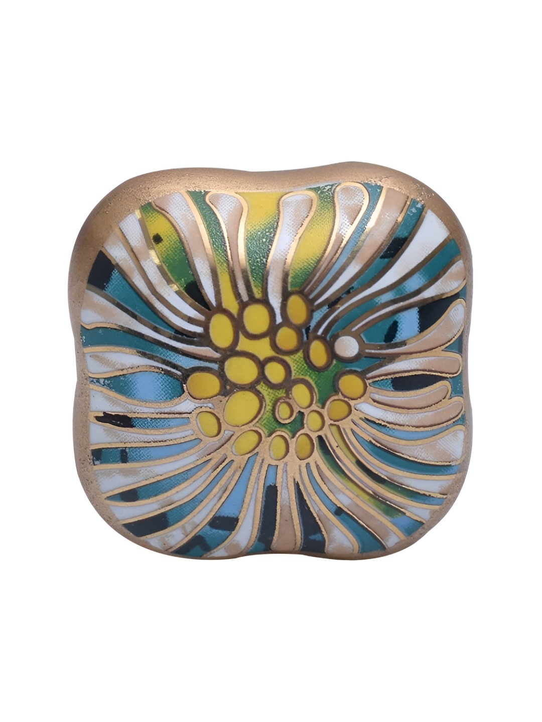 

Indianshelf Blue & Beige Abstract Printed Square Shaped Cabinet Knobs