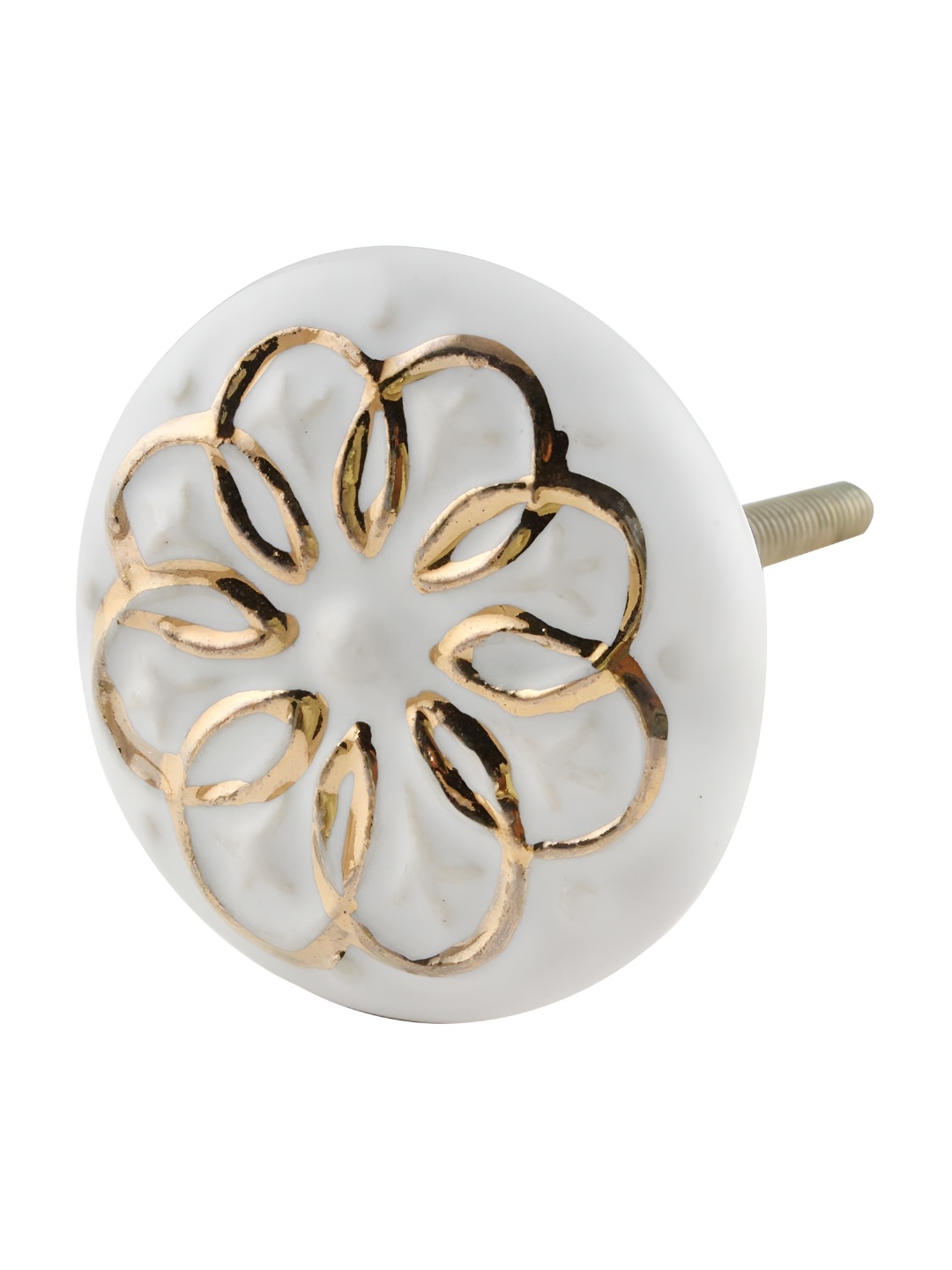 

Indianshelf White Floral Ceramic Dresser Knob