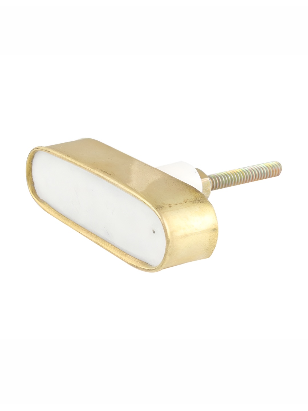

Indianshelf White & Beige Brass Capsule Shaped Cabinet Knobs