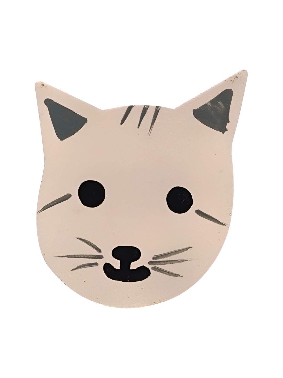 

Indianshelf Peach & Grey Cute Cat Face Wooden Drawer Knob