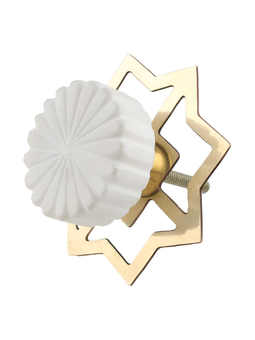 

Indianshelf White Floral Marble Cabinet Knob