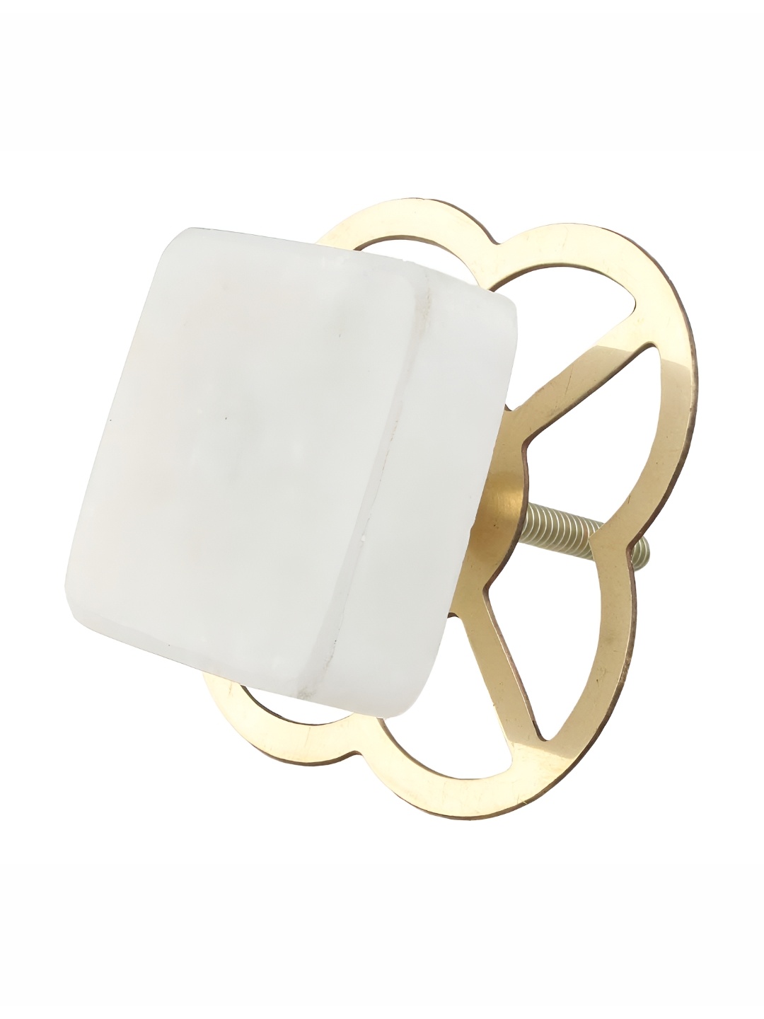 

Indianshelf White Marble Square Thick & Rust-free Cabinet Knob