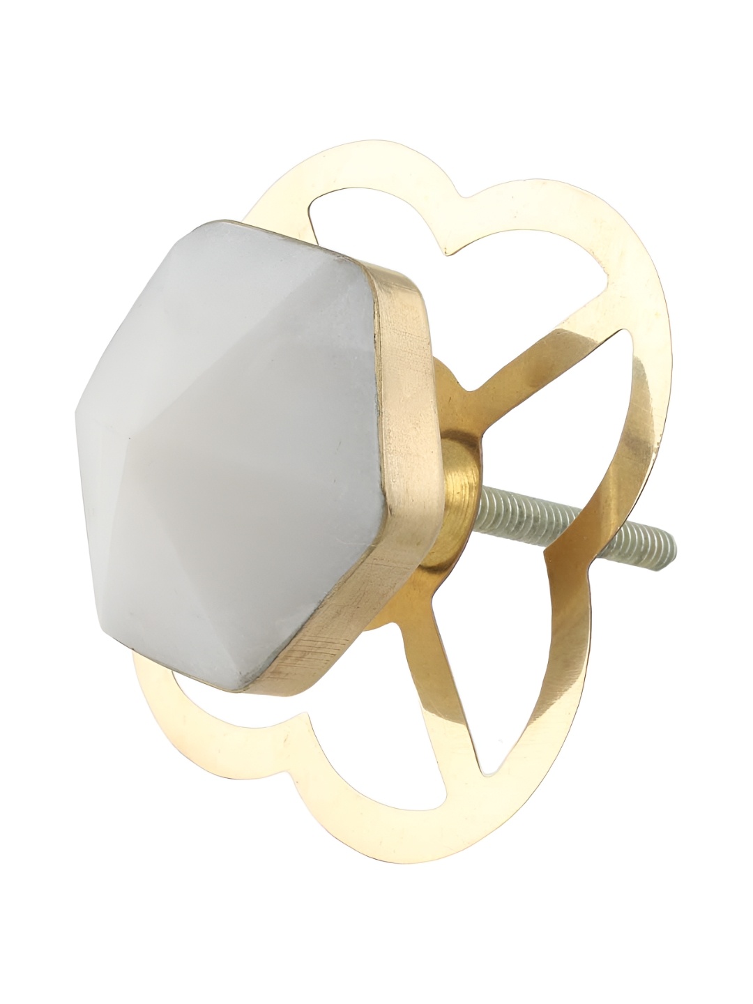 

Indianshelf White & Beige Hexagon Shaped Cabinet Knobs