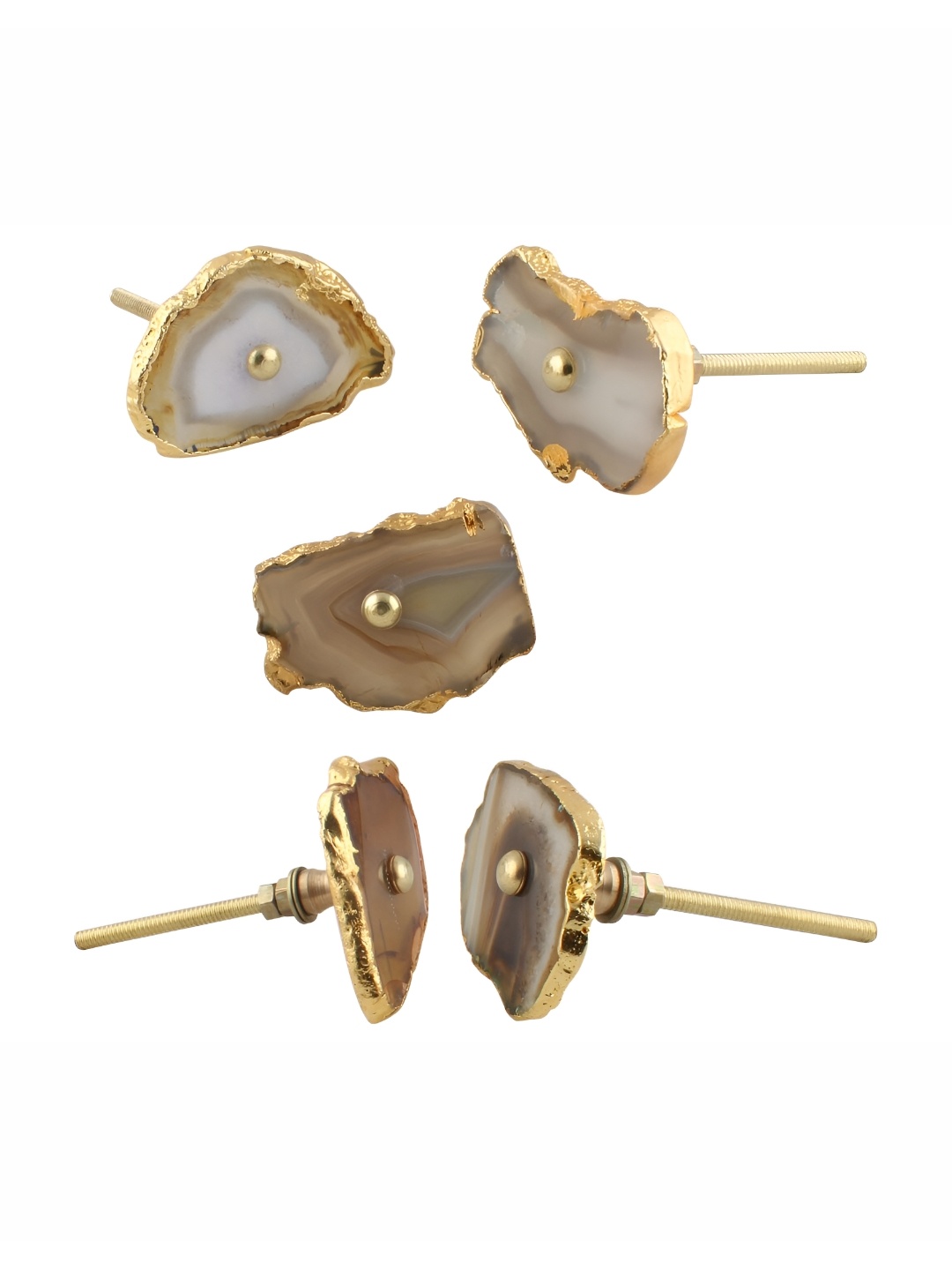 

Indianshelf Brown & Beige Agate Stone Cabinet Knob