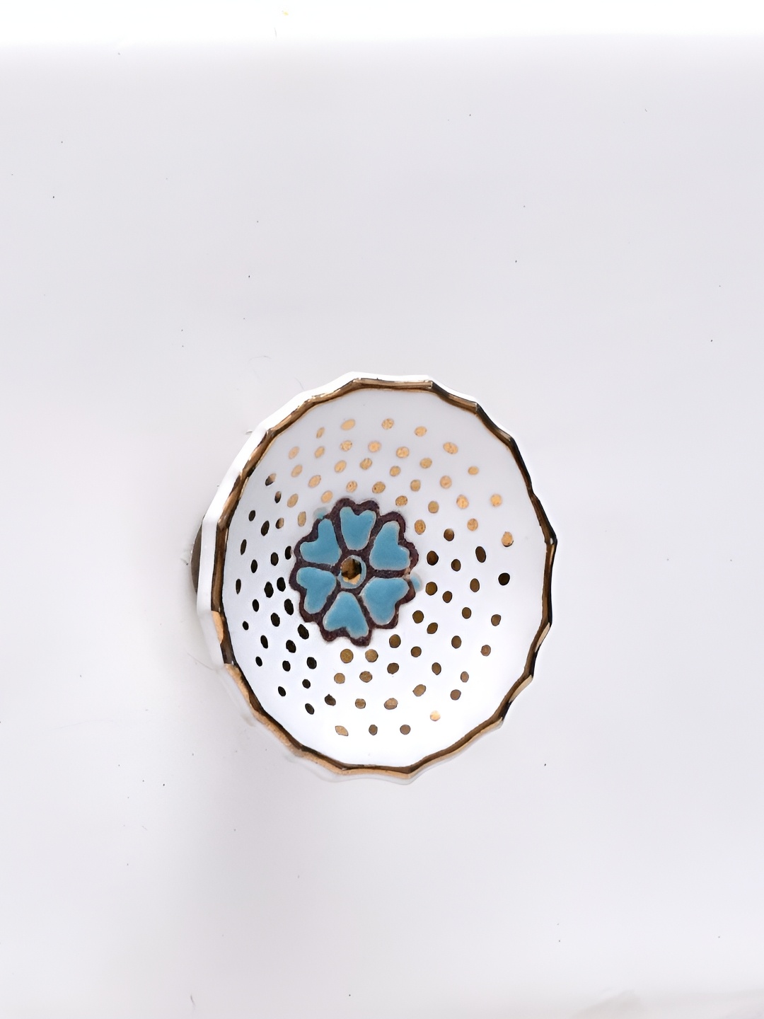 

Indianshelf White & Blue Floral Ceramic Dresser Knob