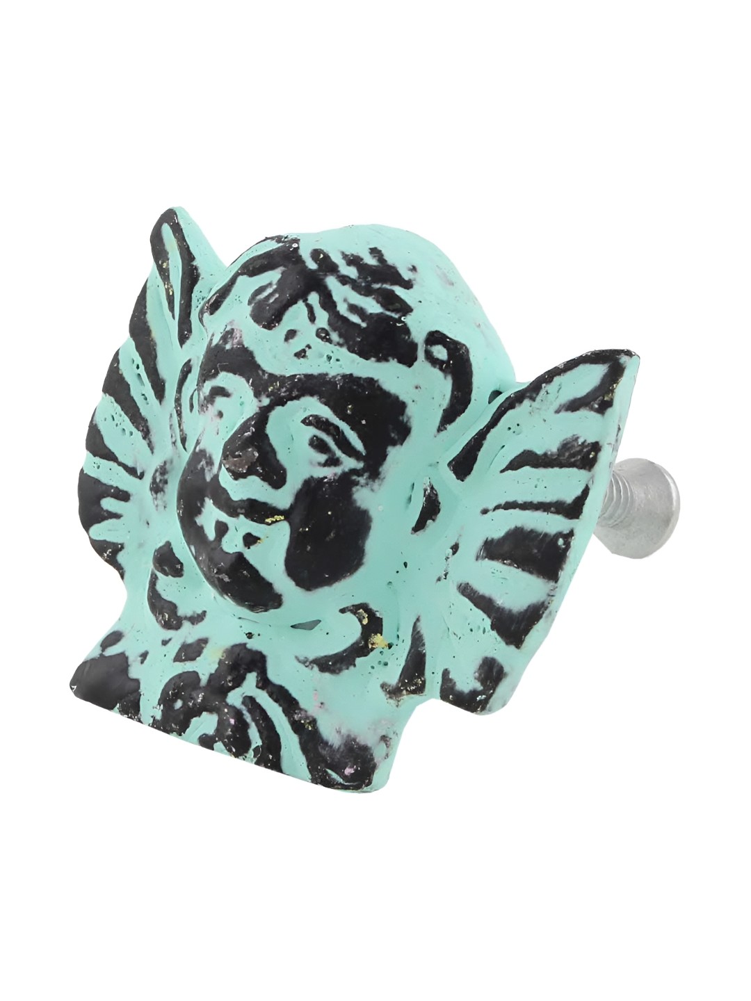 

Indianshelf Turquoise Blue & Black Angel Distressed Cabinet Knob