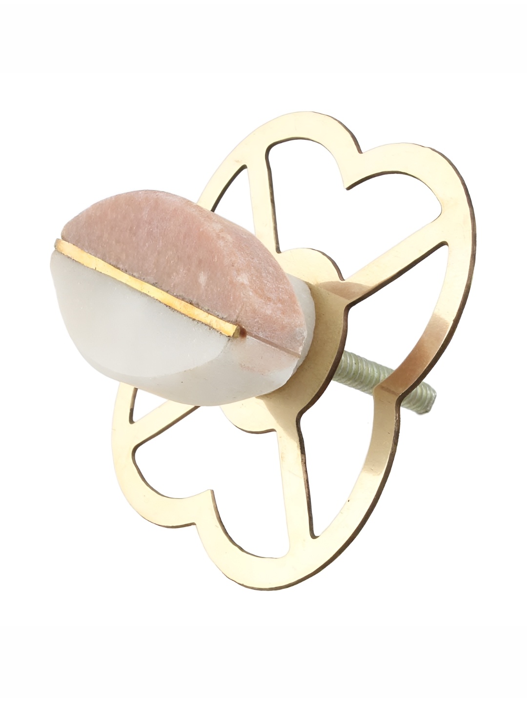 

Indianshelf Pink & White Floral Shaped Stone Knobs