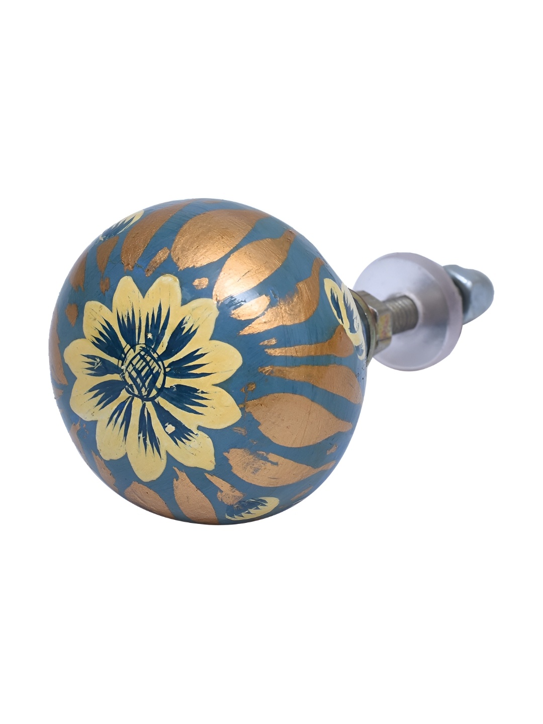 

Indianshelf Blue Floral Wooden Thick & Rust-free Cabinet Knob