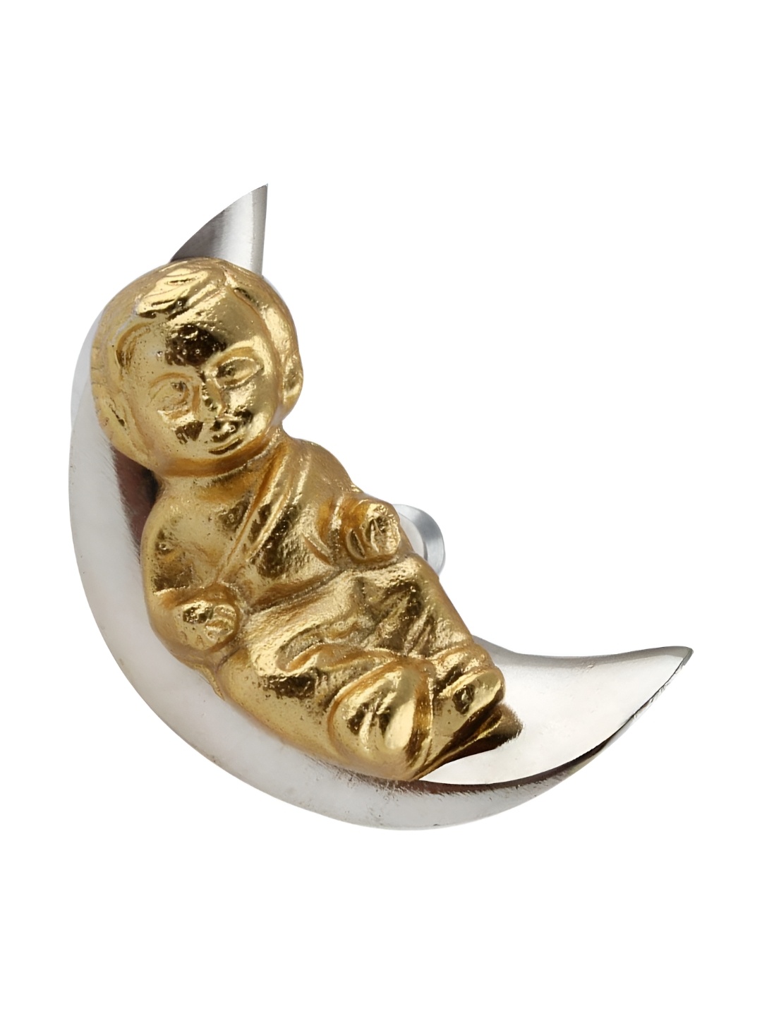 

Indianshelf Gold Toned & Beige Baby Sleeping on Moon Cabinet Knob