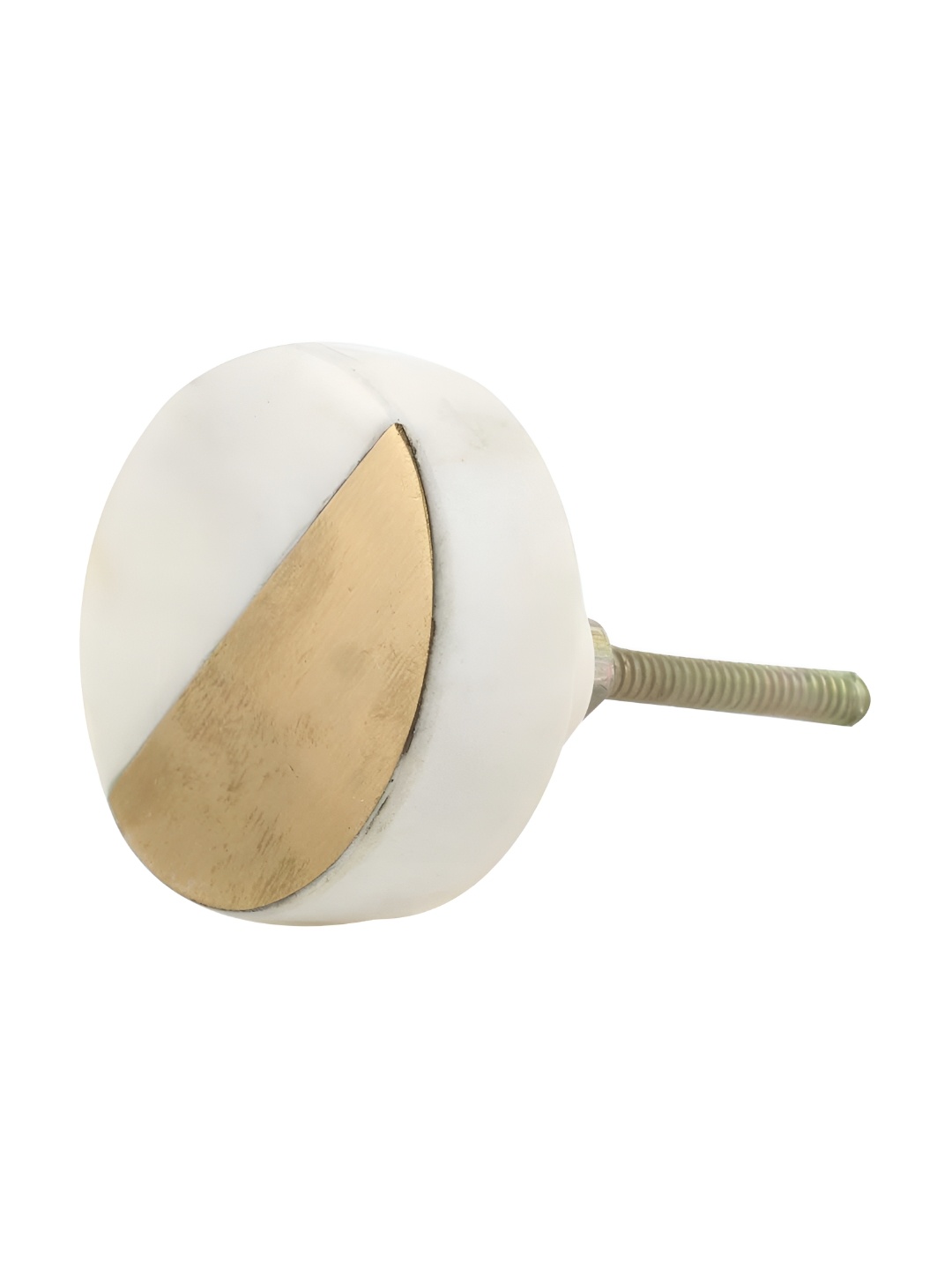 

Indianshelf White & Beige Round Shaped Marble Dresser Knobs
