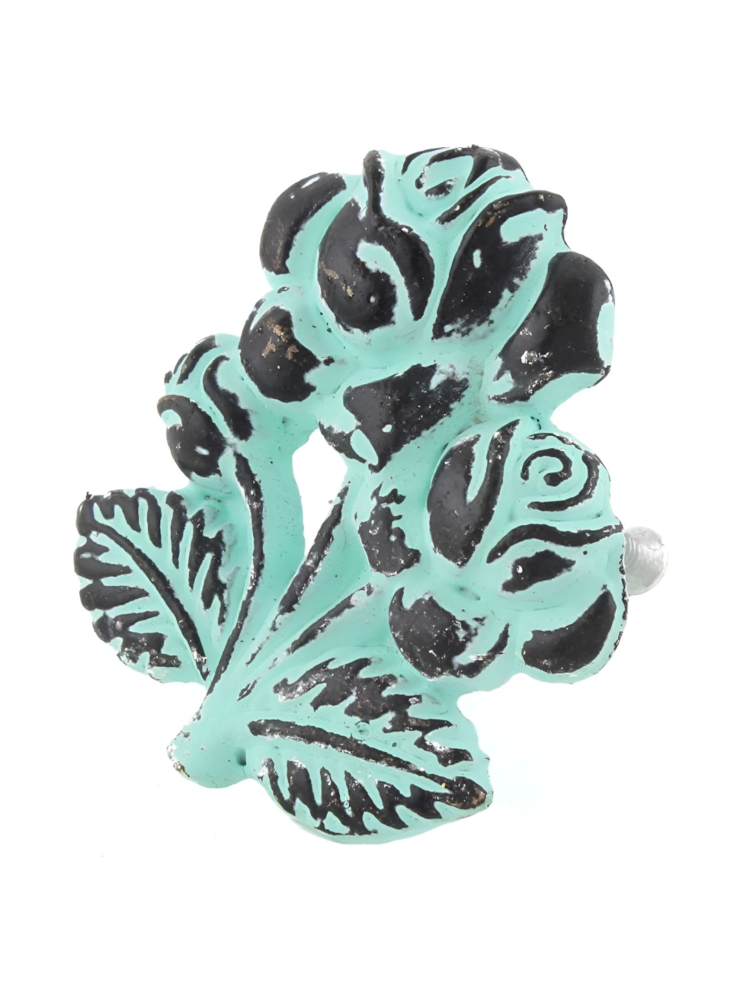 

Indianshelf Turquoise Blue & Black Branch Distressed Dresser Knob