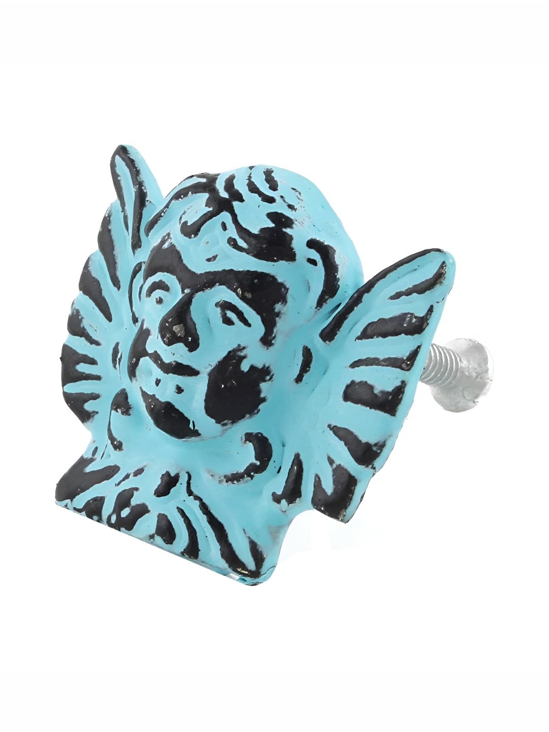 

Indianshelf Turquoise Blue Angel Distressed Iron Cabinet Knob