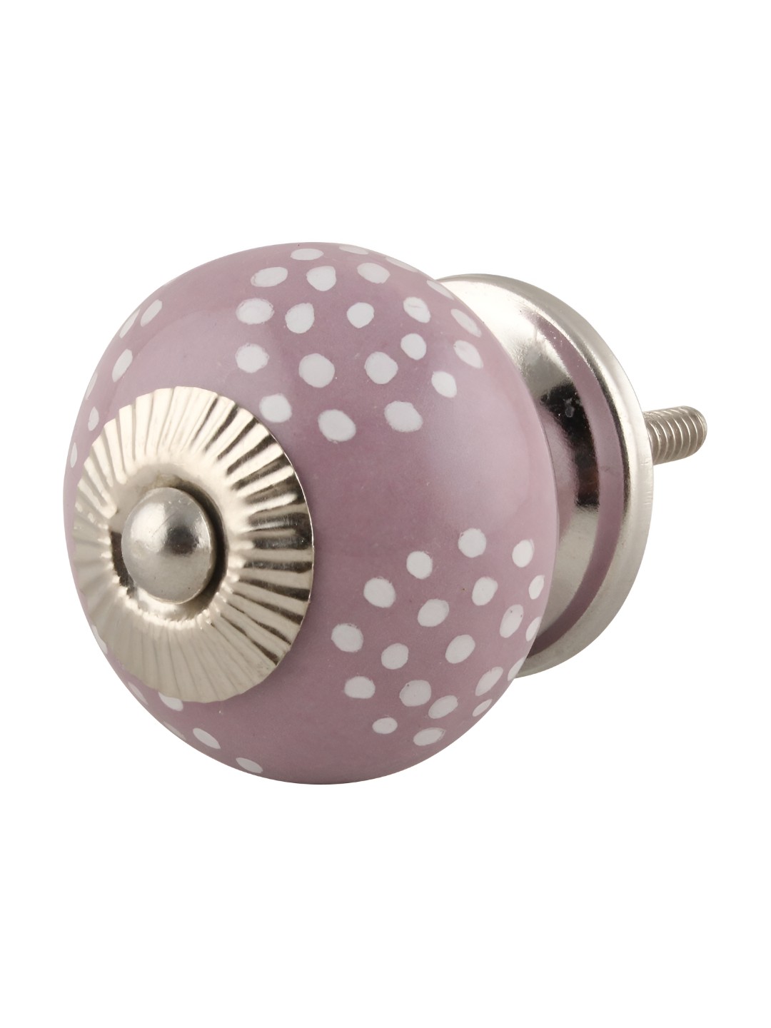 

Indianshelf Purple & White Ceramic Floral Dotted Dresser Knob