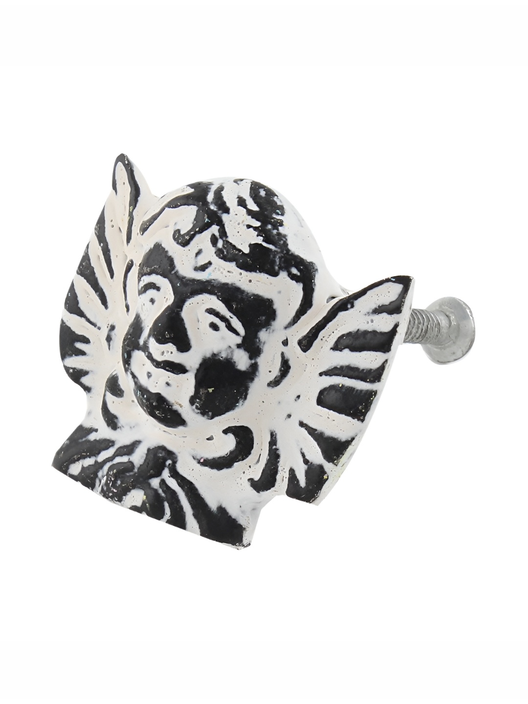 

Indianshelf White & Black Angel Distressed Cabinet Knob