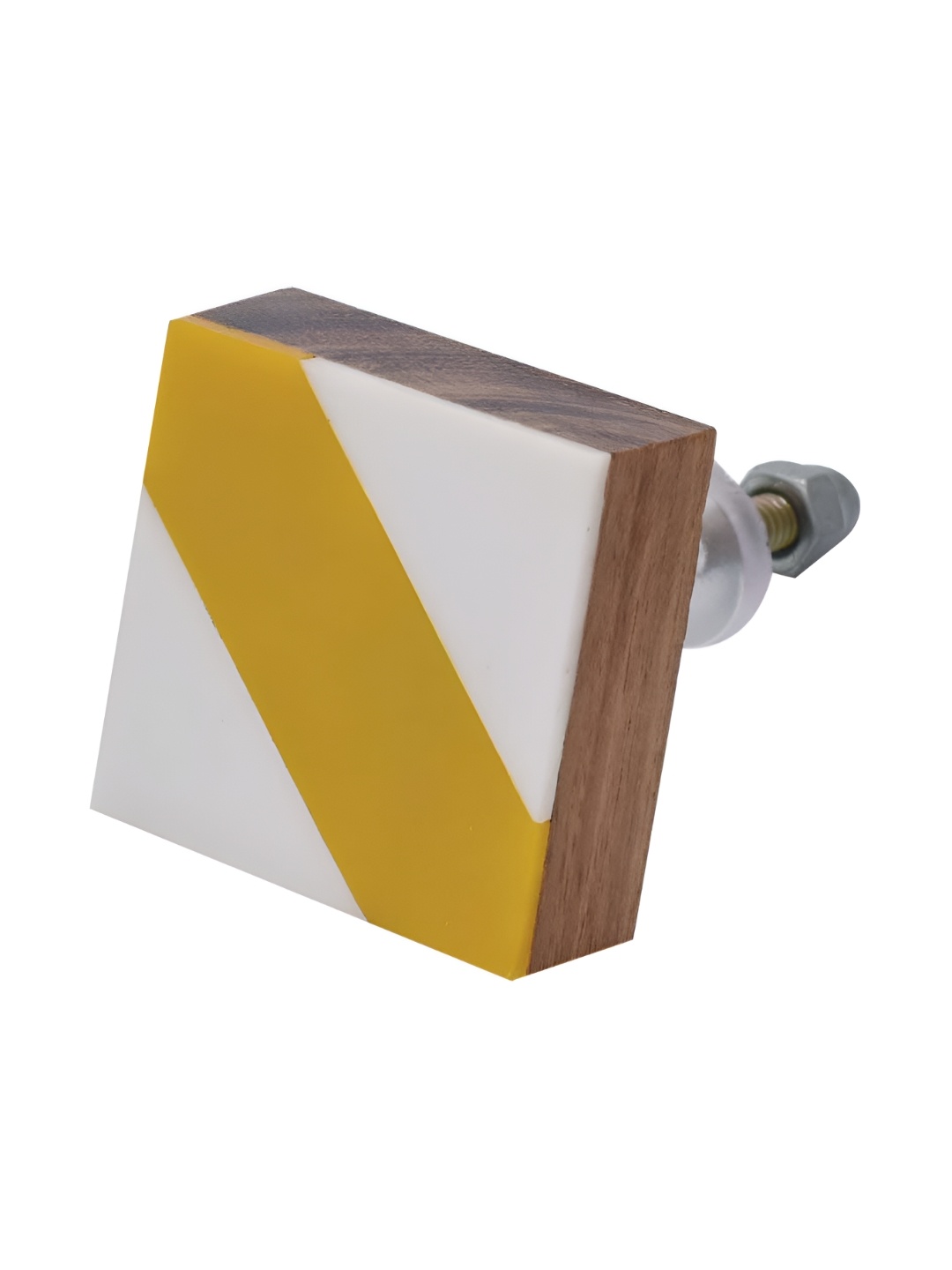 

Indianshelf Yellow & White Wooden Thick & Rust-free Cabinet Knob