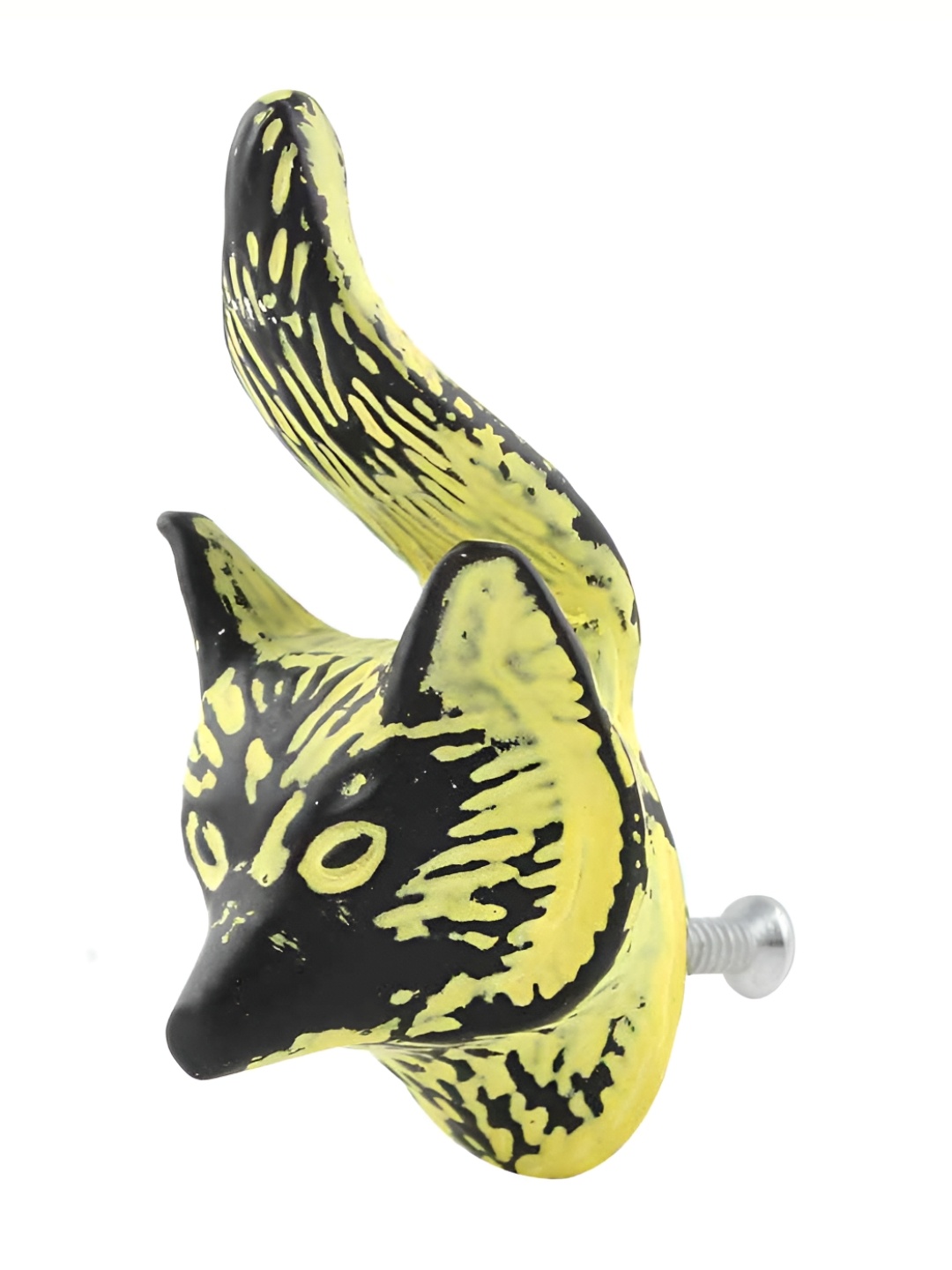 

Indianshelf Yellow & Black Fox Distressed Cabinet Knobs