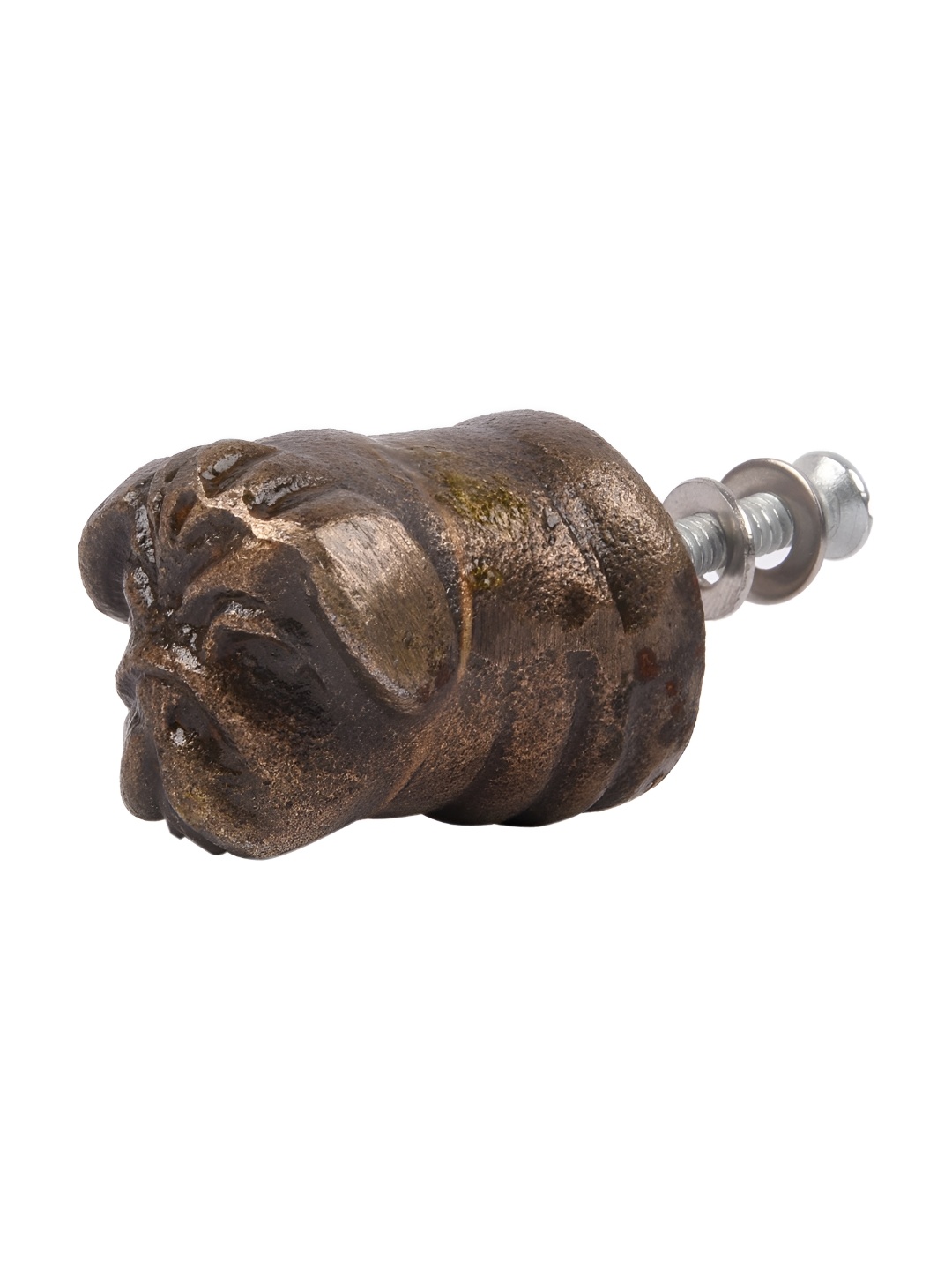 

Indianshelf Antique Bull Dog Iron Cabinet Knob, Metallic