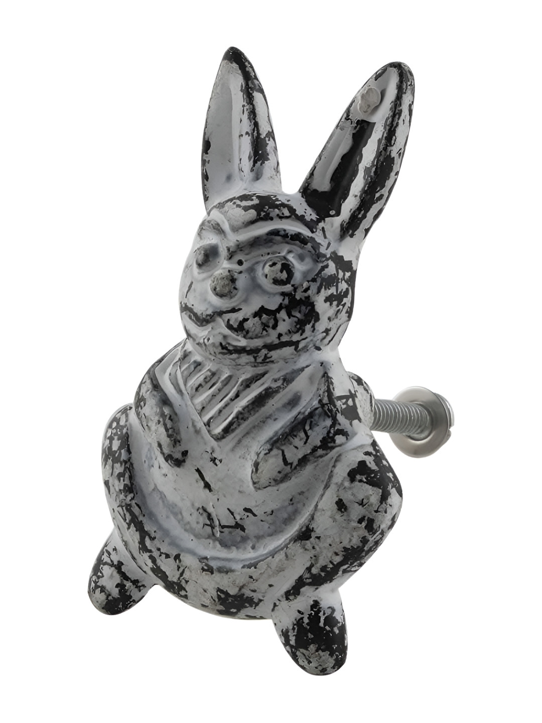 

Indianshelf White & Black Antique Rabbit Iron Dresser Knob