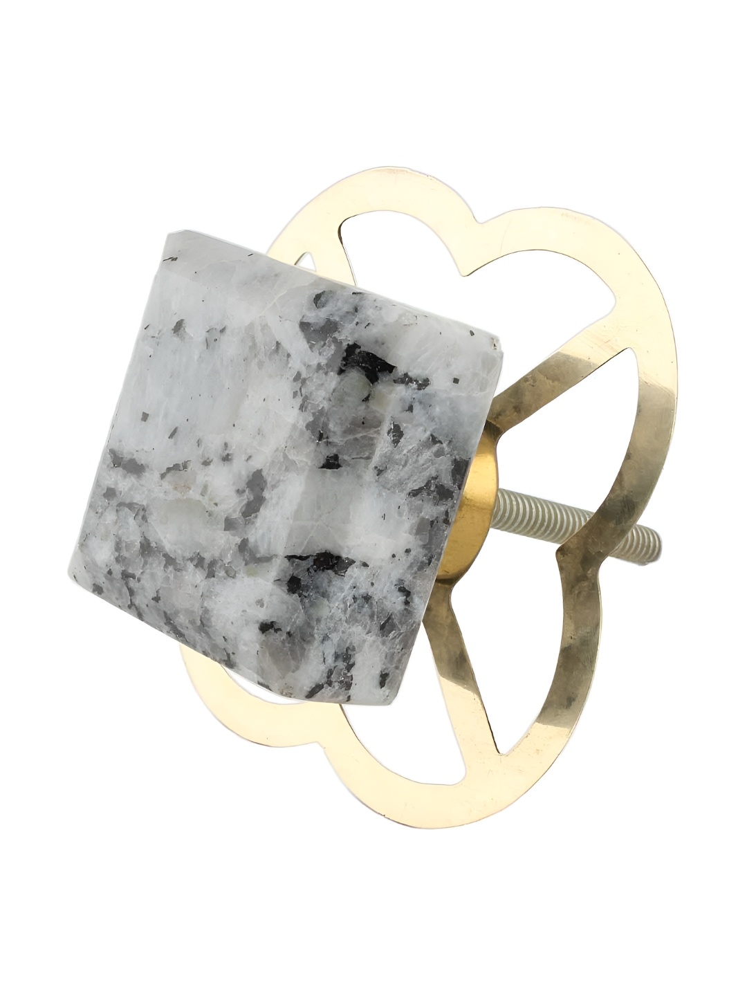 

Indianshelf Black & Grey Square Marble Cabinet Knob