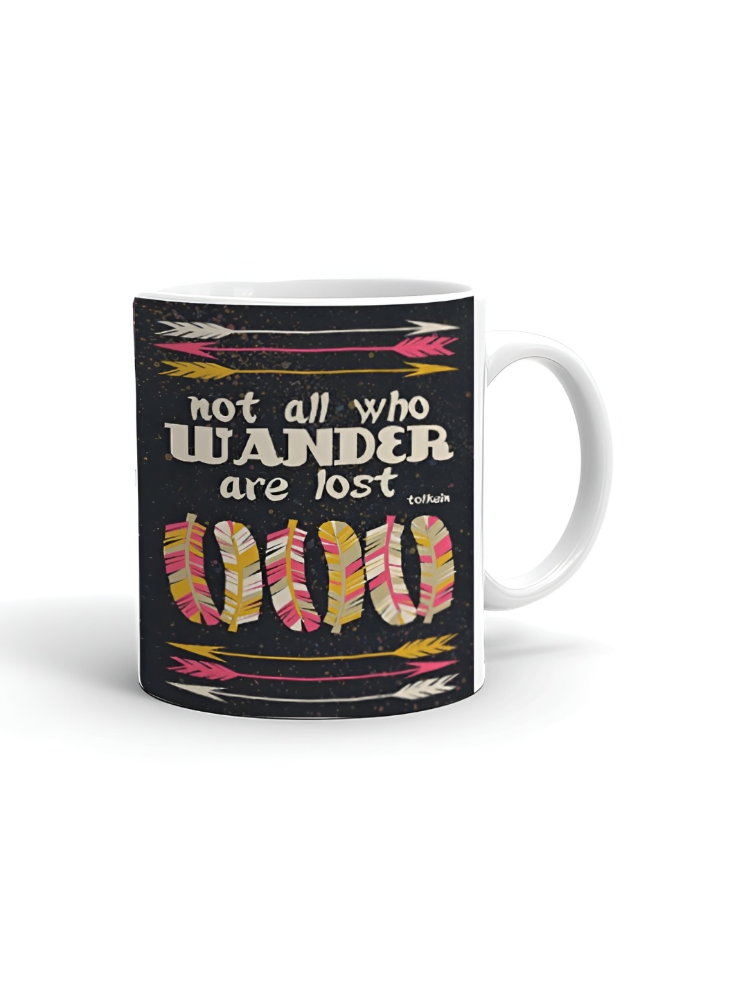 

Khakee White & Black Text or Slogans Printed Glossy Microwave Safe Mugs 325 ml