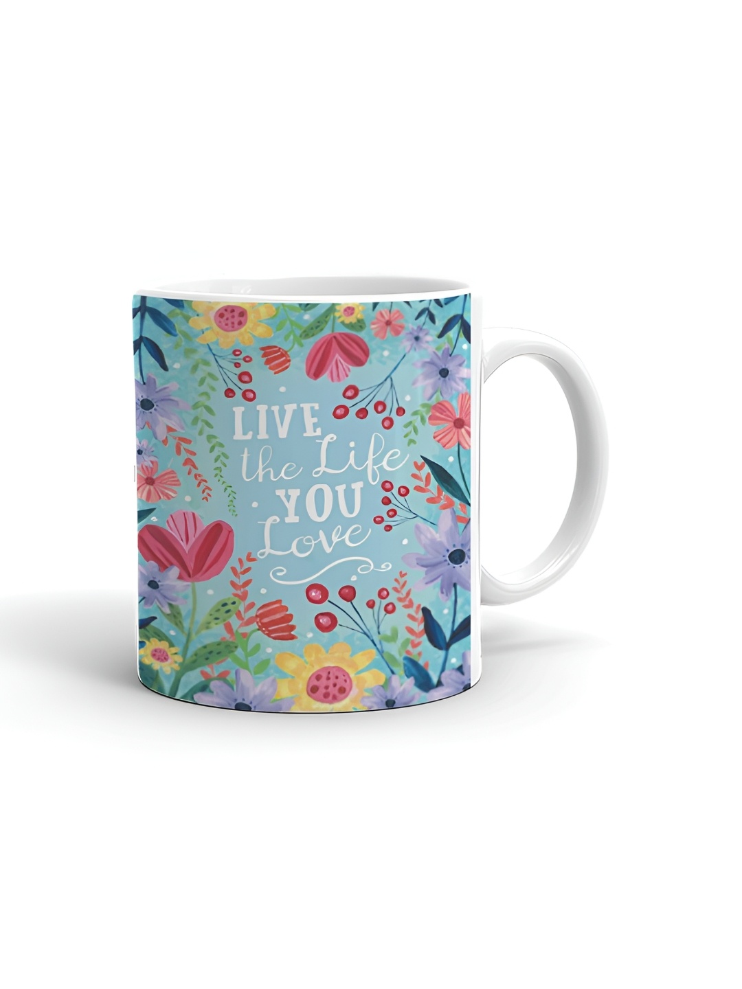 

Khakee White & Blue Text or Slogans Printed Glossy Microwave Safe Mugs 325 ml