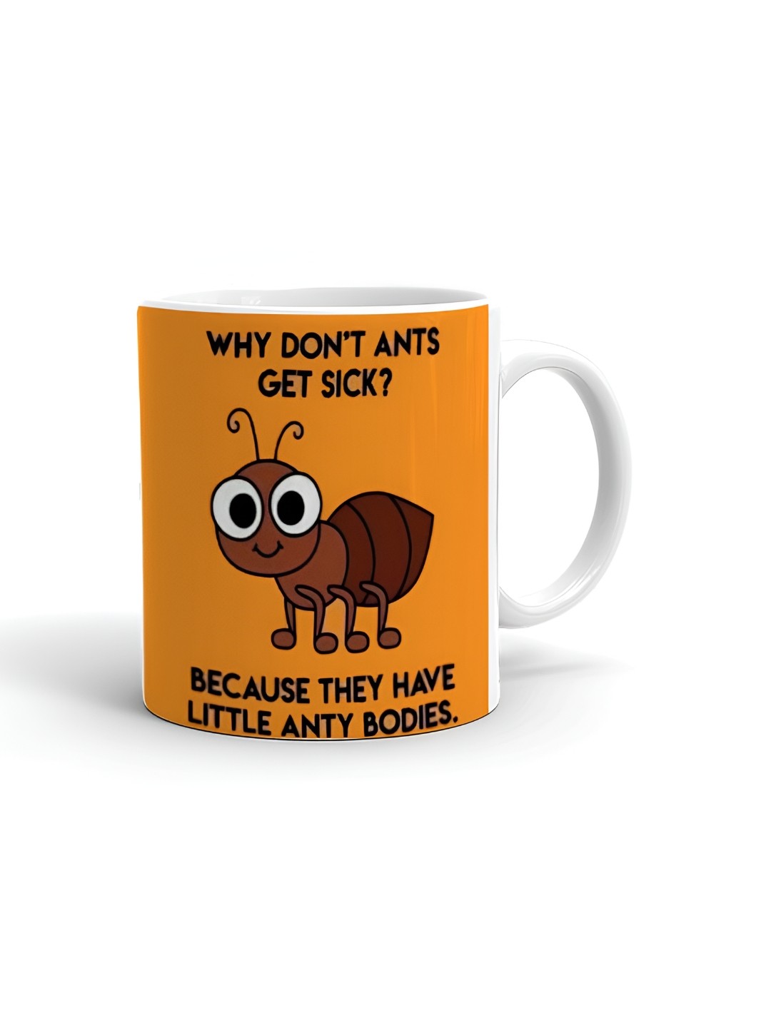 

Khakee White & Orange Text or Slogans Printed Glossy Microwave Safe Mugs 325 ml