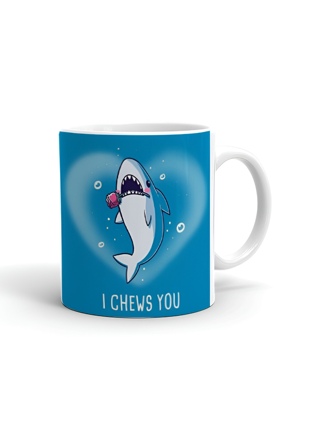 

Khakee White & Blue Printed Ceramic Glossy Mug 325 ML