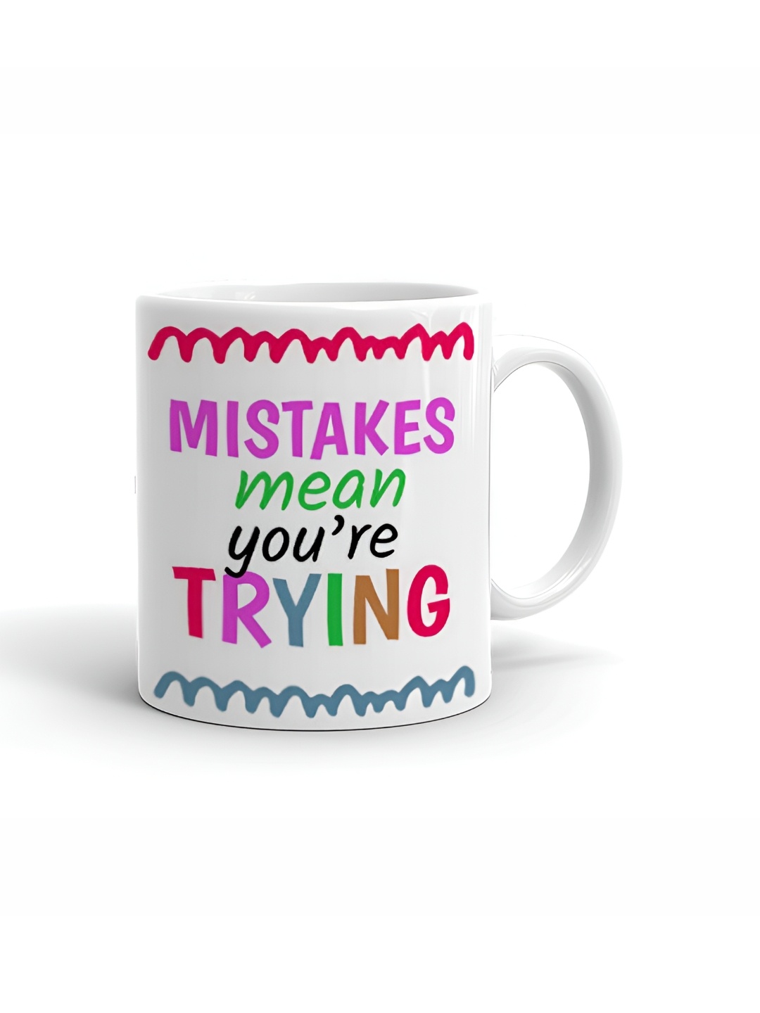 

Khakee White & Pink Text or Slogans Printed Ceramic Glossy Mug 325 ml