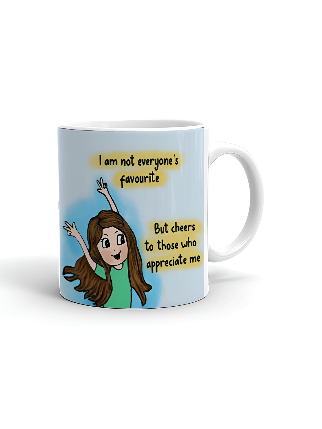 

Khakee White & Green Text or Slogans Printed Glossy Microwave Safe Mugs 325 ml