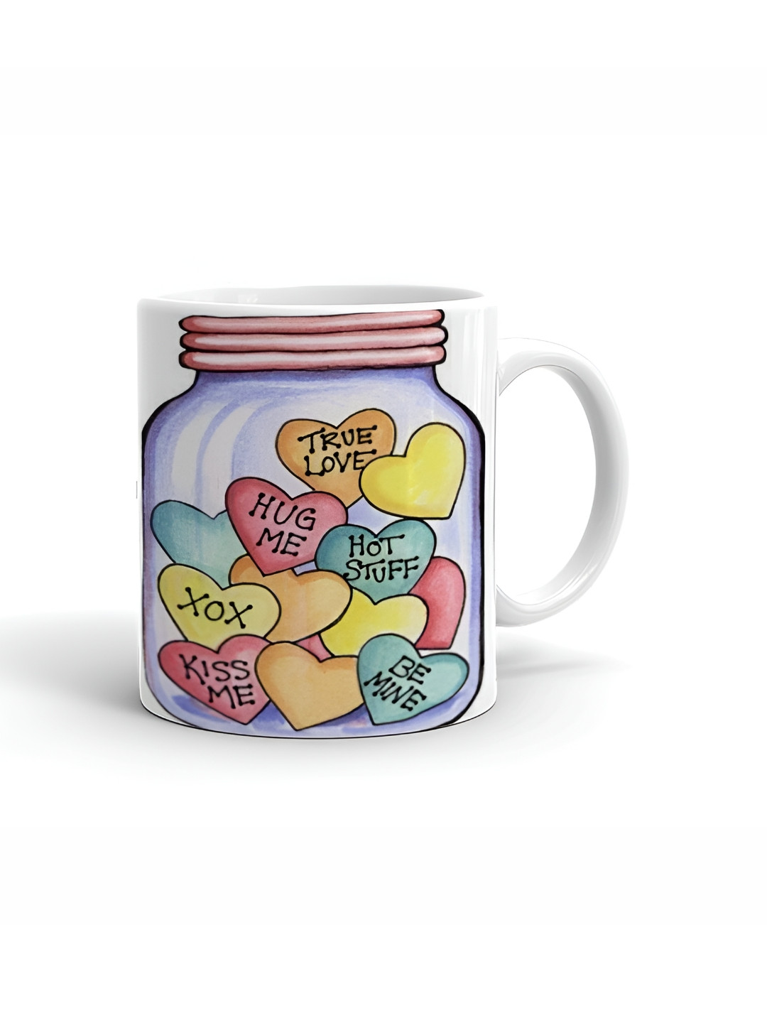 

Khakee White & Blue Text or Slogans Printed Glossy Microwave Safe Mugs 325 ml