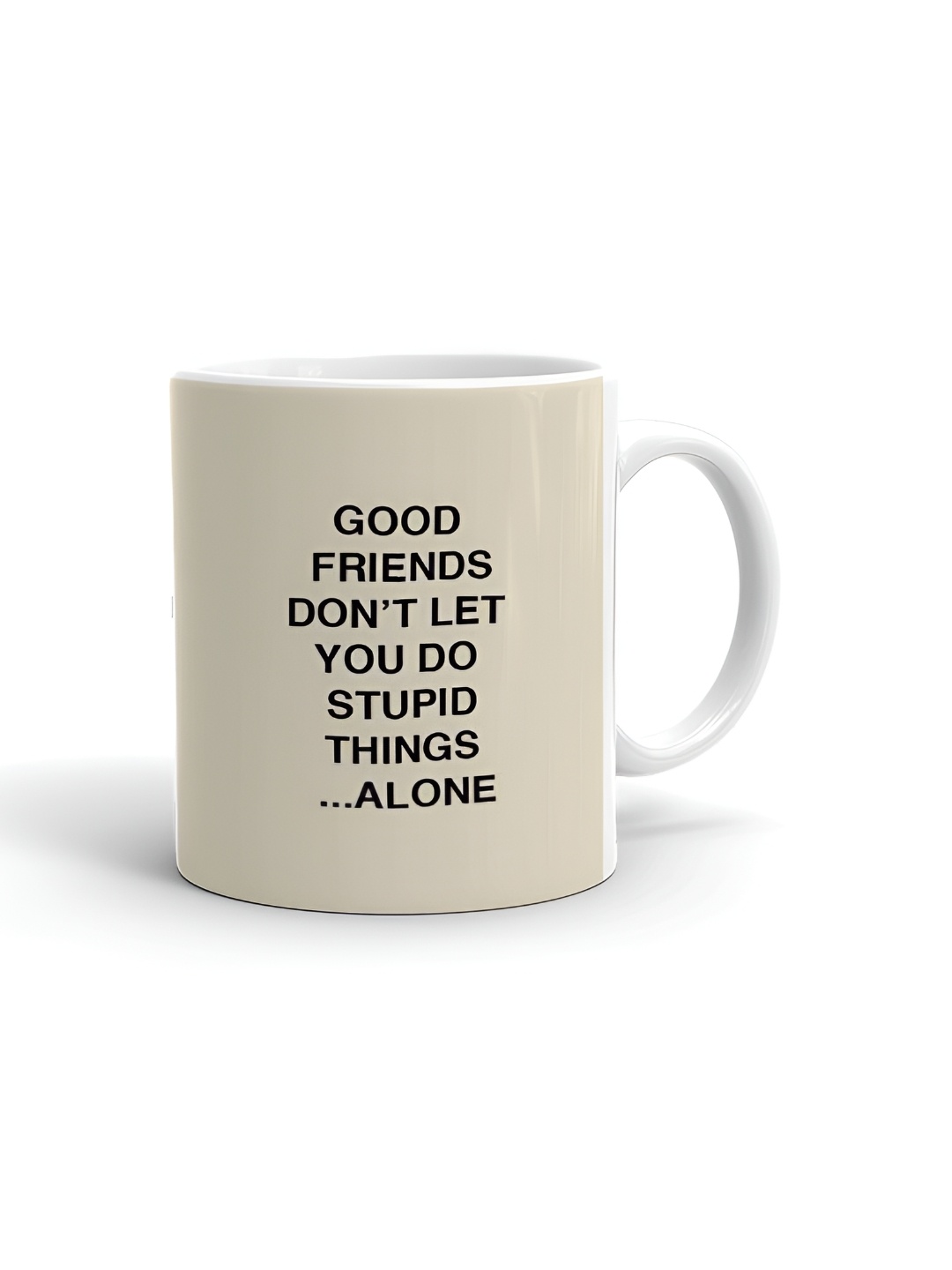 

Khakee White & Black Text or Slogans Printed Ceramic Glossy Mugs 325 ml