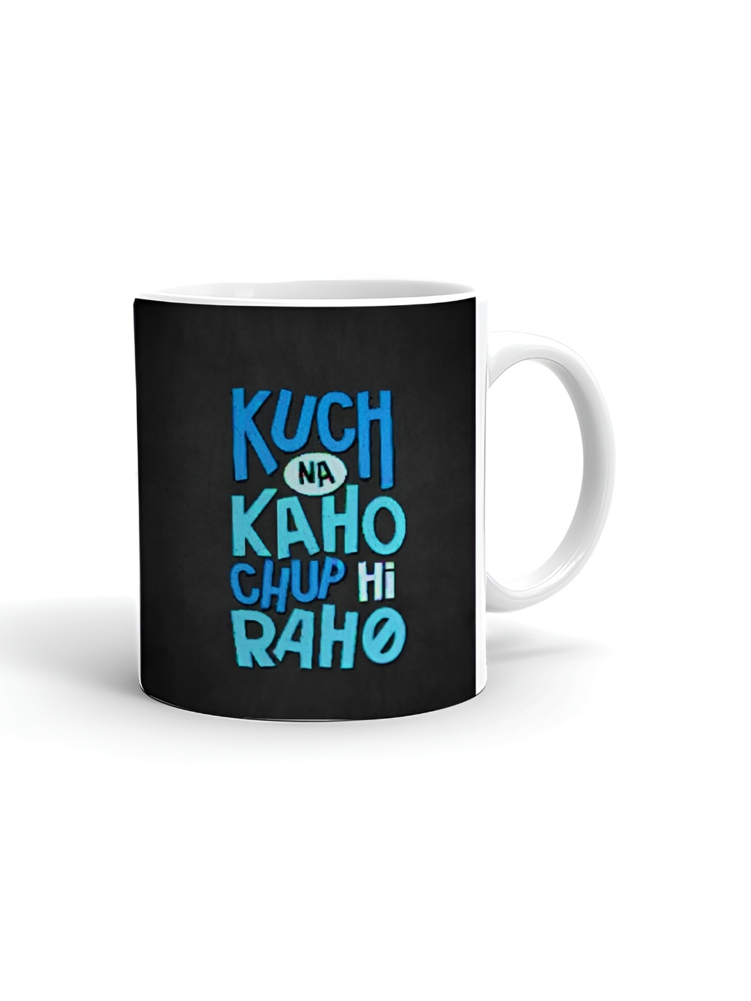 

Khakee White & Black Text or Slogans Printed Glossy Microwave Safe Mugs 325 ml