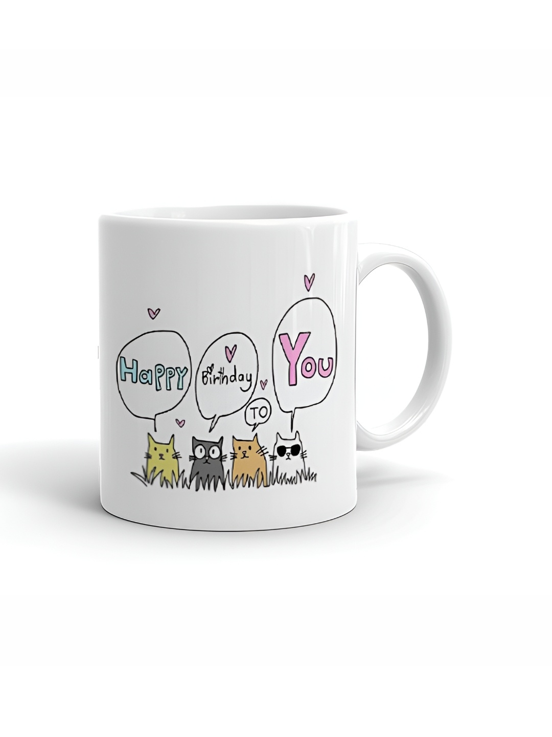 

Khakee White & Yellow Printed Ceramic Glossy Mug 325 ml