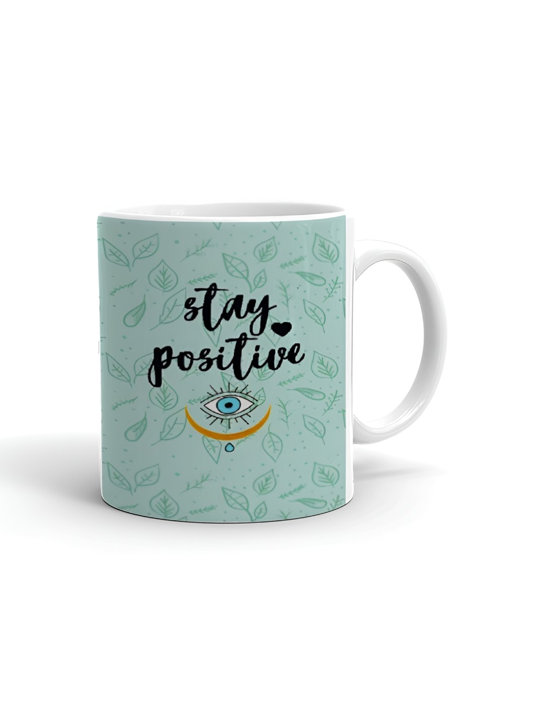 

Khakee White & Green Text or Slogans Printed Glossy Microwave Safe Mugs 325 ml