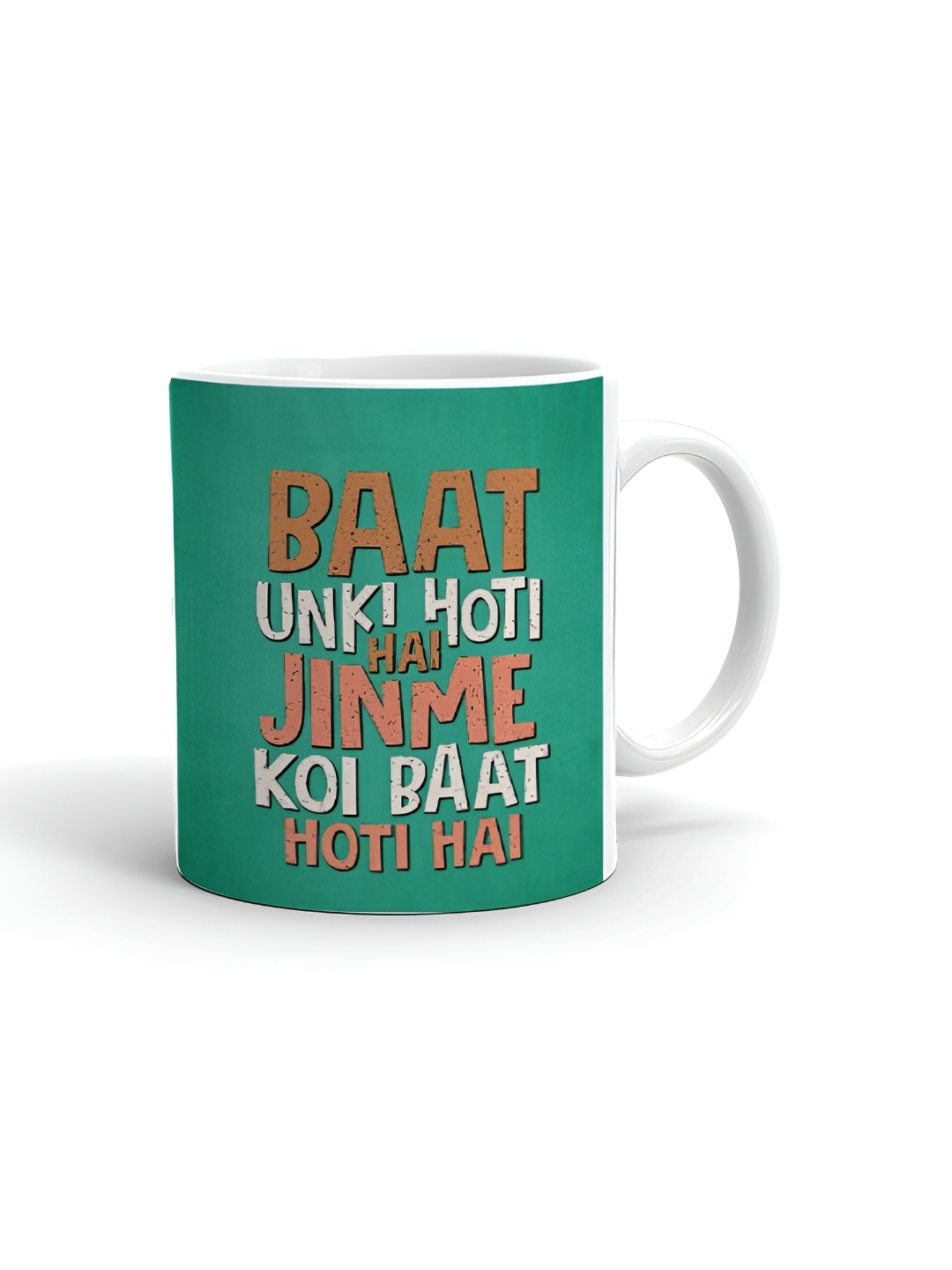 

Khakee White & Yellow Printed Ceramic Mugs 325 ml