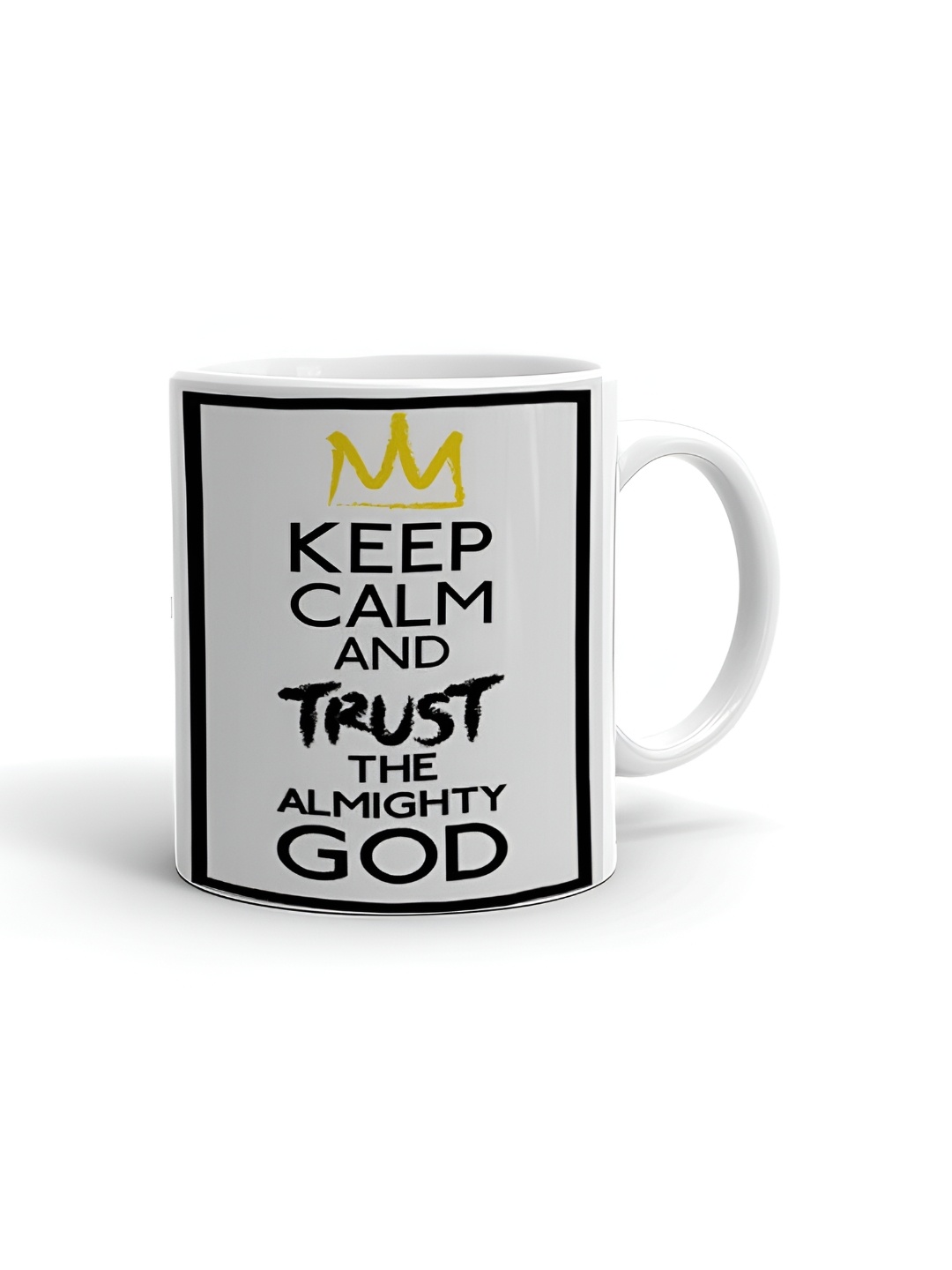 

Khakee White & Black Printed Ceramic Glossy Mugs 325 ml