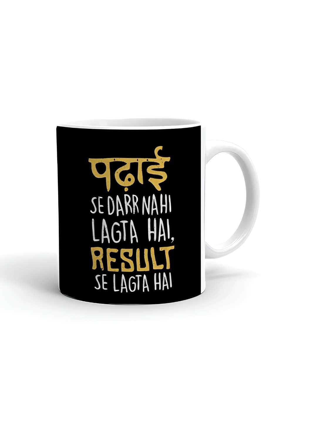 

Khakee White & Black Printed Ceramic Glossy Mugs 325 ml