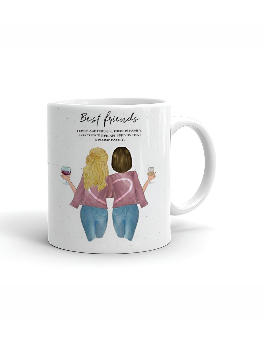 

Khakee White & Pink Printed Ceramic Glossy Mug
