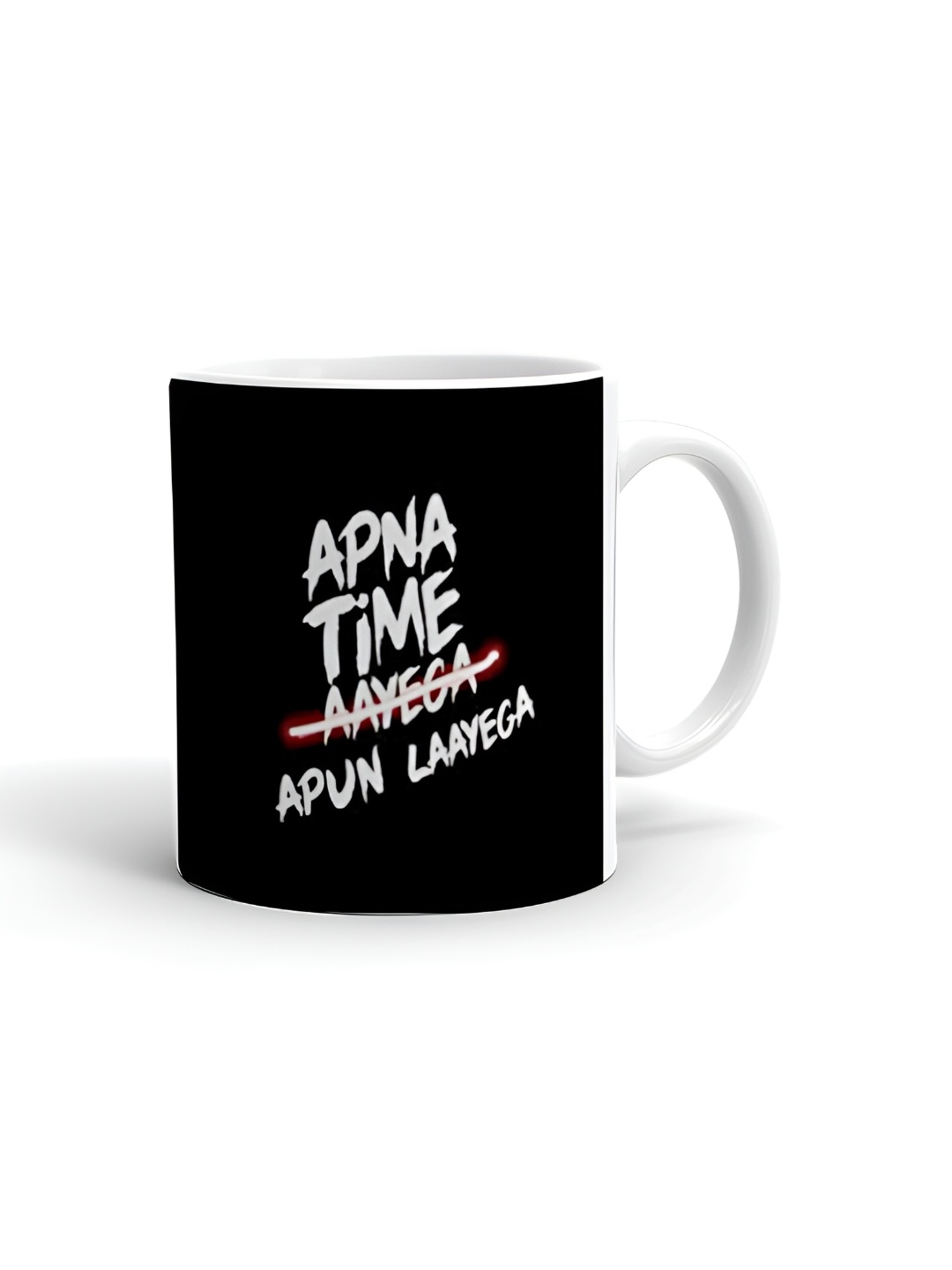 

Khakee White & Black Text or Slogans Printed Glossy Microwave Safe Mugs 325 ml