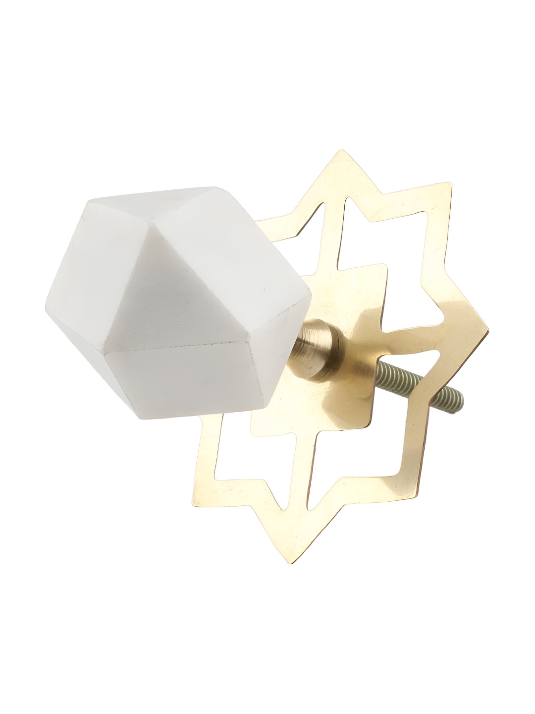 

Indianshelf White & Beige Hexagon Shaped Cabinet Knobs