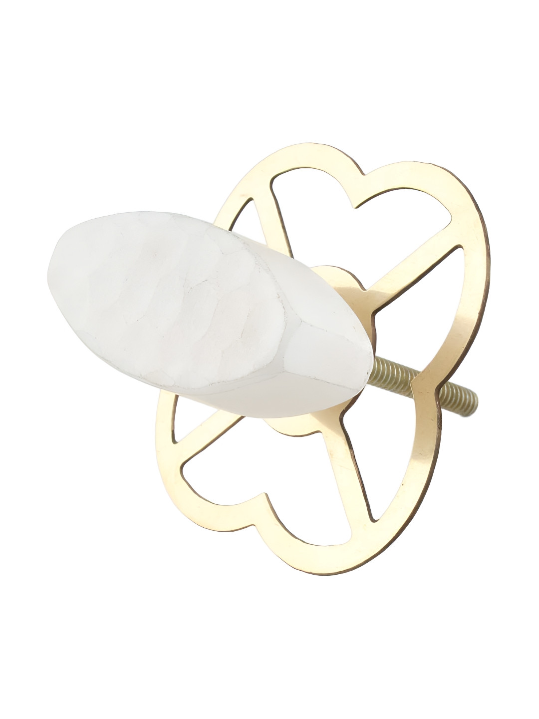 

Indianshelf White Marble with Brass Plates Thick & Rust-free Knob