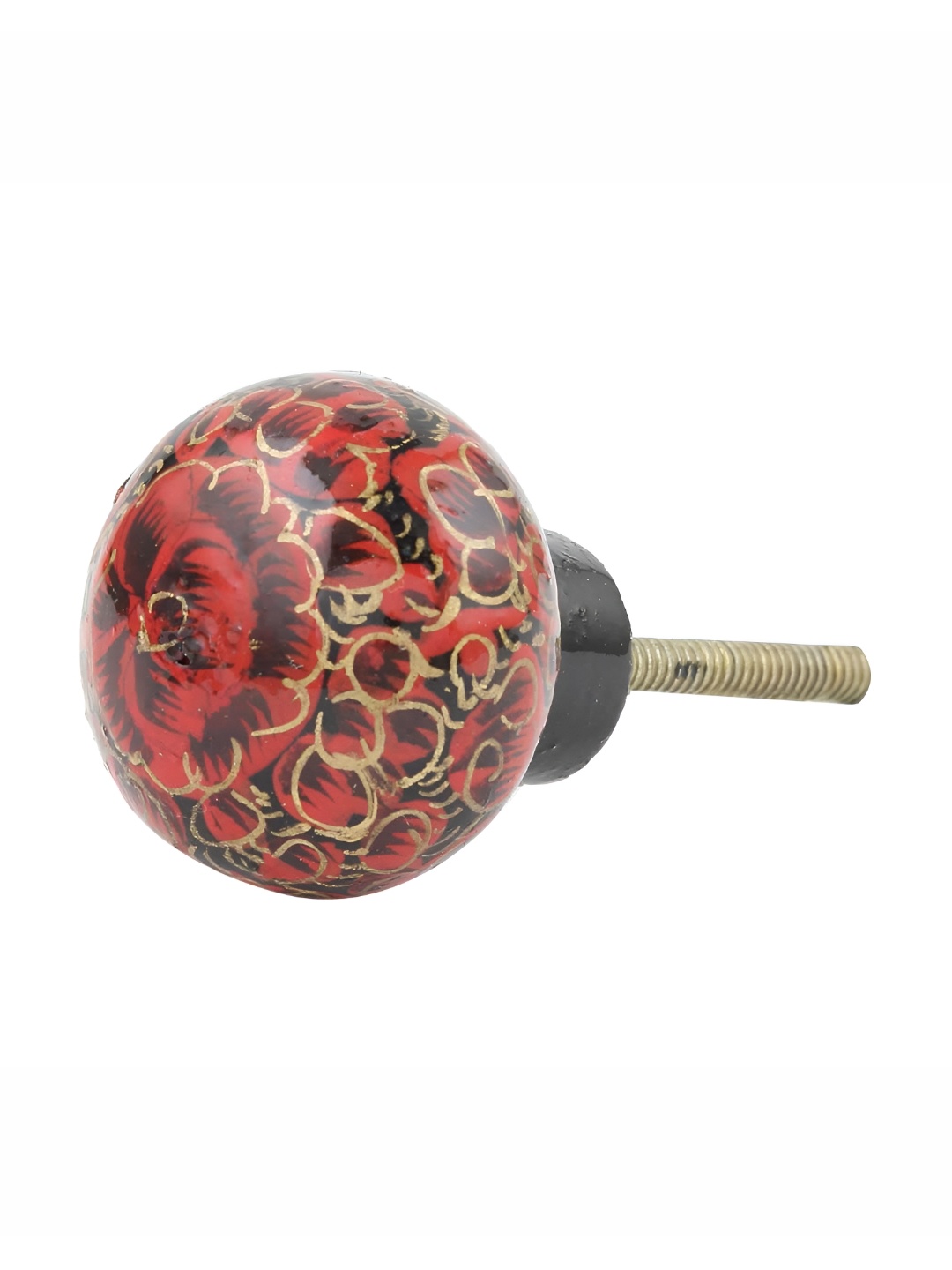 

Indianshelf Maroon & Black Floral Printed Cabinet Knob