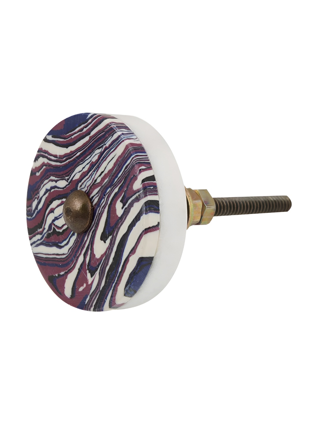 

Indianshelf Cream-colored & Purple Textured Stone Cabinet Knob